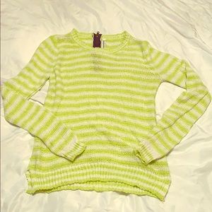 Neon green & white sweater